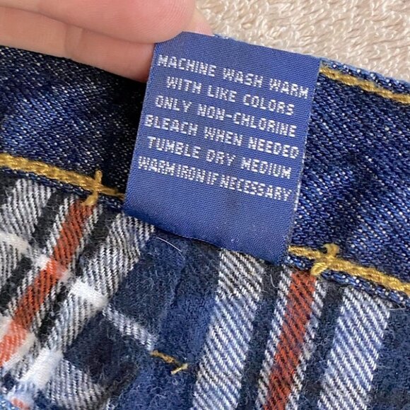 Full Blue Med Dark Wash Flannel Lined Winter Jeans 14 - Picture 4 of 14